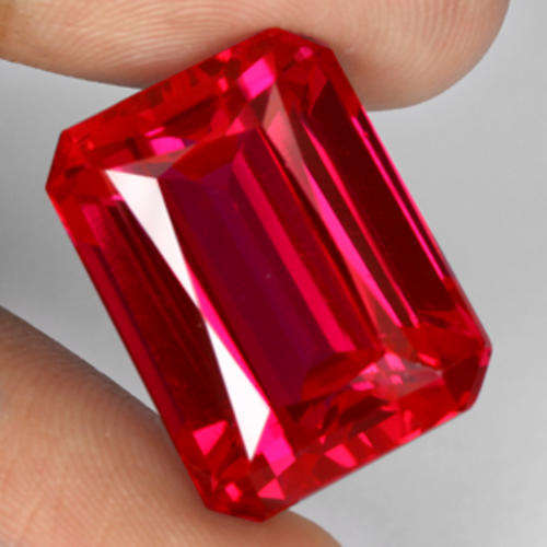 HUGE 35.26 ct CALIBRATE BLOOD RED EMERALD CUT TOPAZ BRAZIL TOPAZ  Gemstone