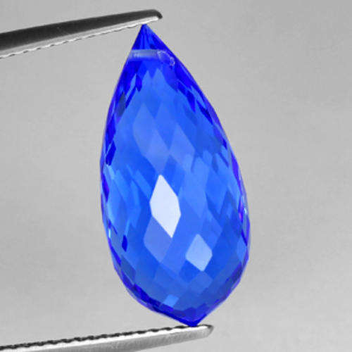 9.26 ct MARVELOUS INTENSE BLUE BRIOLETTE CUT QUARTZ  Gemstone