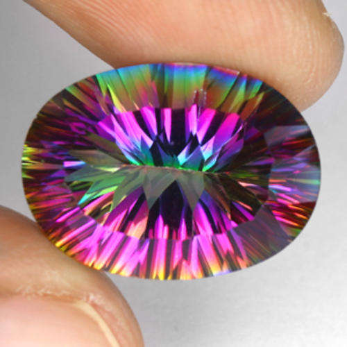 12.19 ct WONDERFUL RAINBOW MYSTIC OVAL CUT TOPAZ BRAZIL Gemstone