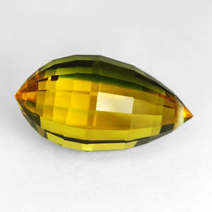 17.94 CT. EXCEPTIONAL GREEN-YELLOW QUARTZ BRIOLETTE Gemstone