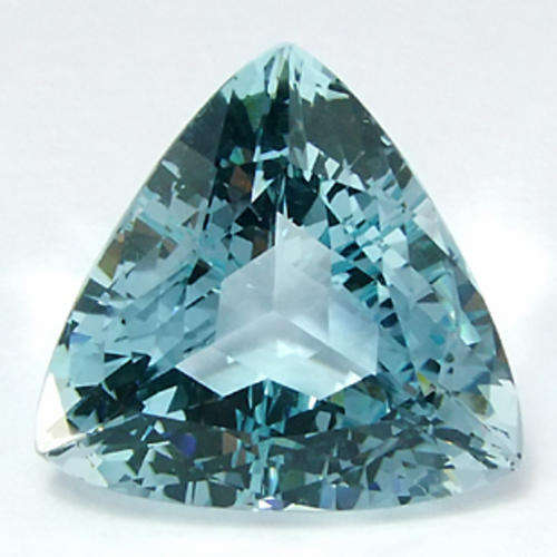25.26 ct Full of Fire  Blue Aquamarine Trillion Cut Gemstone