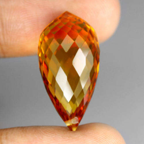 18.35 ct ALLURING MADEIRA ORANGE BRIOLETTE CUT CITRINE Gemstone