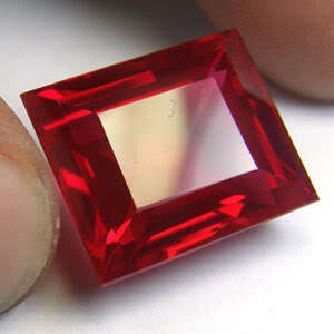8.25 ct EMERALD CUT  BLOOD RED RUBY  Gemstone - Proceeds will go to Parkdene Choir