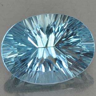 16.30 ct FASCINATING TOP BLUE OVAL CONCAVE CUT AQUMARINE  Gemstone