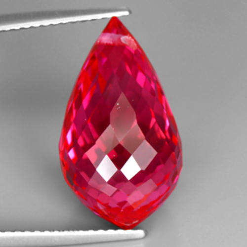 GORGEOUS! 17.30 ct TOP PINKISH RED BRIOLETTE DRILLED TOPAZ Gemstone
