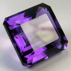 12.25 ct Octagon Cut Deep Purple Amethyst  Unheated Gemstone