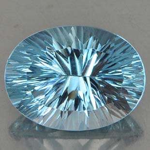 17.26 ct FASCINATING TOP BLUE OVAL CONCAVE CUT AQUMARINE Gemstone