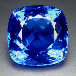 25.75 ct RAVISHING BLUE TANZANITE CUSHION CUT QUARTZ  Gemstone