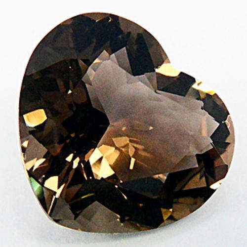 21.19 ct GLISTENING NATURAL HEART CUT SMOKY QUARTZ  Gemstone