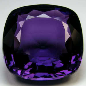 24.75 ct AWESOME DEEP PURPLE AFRICAN AMETHYST  CUSHION CUT Gemstone