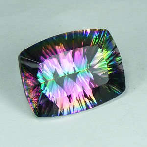 15.9 ct MAGNIFFICENT OCTAGON CONCAVE RAINBOW COLOUR MYSTIC TOPAZ Gemstone