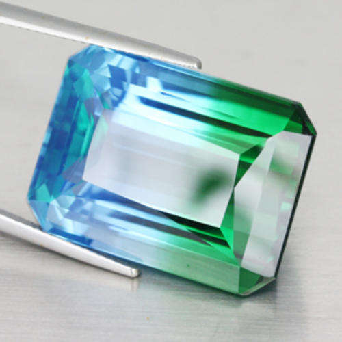 38.25 ct BIG AMAZING TOP BLUE GREEN EMERALD CUT QUARTZ Gemstone