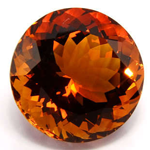HUGE 35.38 ct **AMAZING!! DEEP BURNT ORANGE ROUND CUT CITRINE  Gemstone