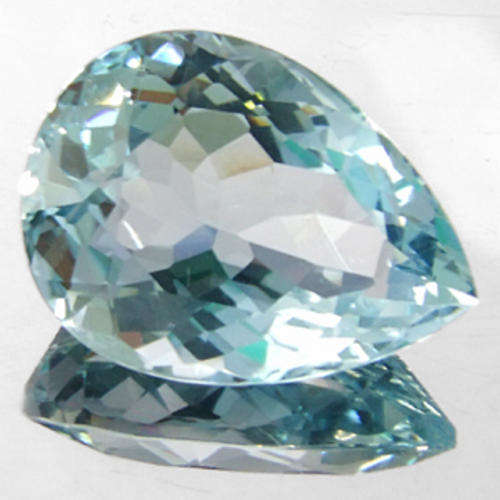Most beautiful gem!! 16.41 ct PEAR FACET  CUT BLUE AQUAMARINE QUARTZ Gemstone