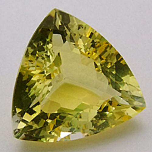12.24 ct Sparkling Natural Trilliant Cut Cut Lemon Quartz Gemstone
