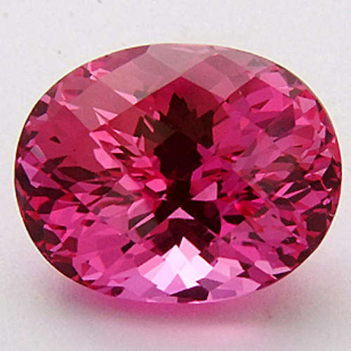 12.91 ct Beautiful Oval Chackedboard Cut Pink Topaz Gemstone