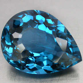 17.60 ct  CHARMING PEAR SHAPE AAA LONDON BLUE TOPAZ16  Gemstone