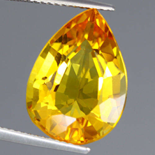 8.48 ct EXTREME GOLDEN YELLOW PEAR CUT CITRINE BRAZIL Gemstone