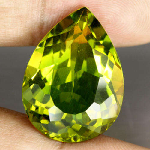 11,52 ct GOLDEN GREEN QUARTZ PEAR CUT CITRINE Gemstone