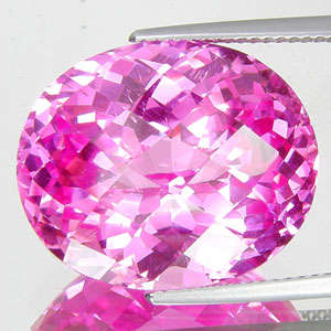 15.57 ct SPARKLING HOT  PINK OVAL CUT TOPAZ BRAZIL  Gemstone - Free Shipping