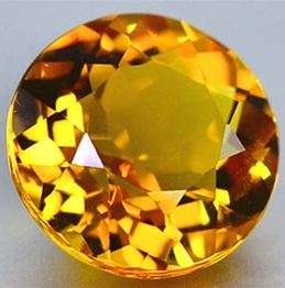 10.35 ct GLISTENING GOLDEN YELLOW ROUND  CUT CITRINE  GEMSTONE