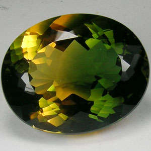 HUGE 30.35 ct. BRAZILIAN YELLOW & GREEN QUARTZ OVAL Gemstone