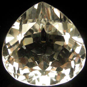 22.19 ct DIAMOND-SPARKLING  SILVER QUARTZ PEAR CUT Gemstone