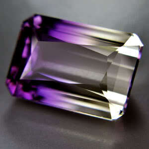 13.65 ct LOVELY~PURPLE & YELLOW AMETRINE EMERALD CUT    Gemstone