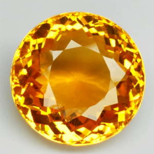 10.50 ct GOLDEN YELLOW ROUND FACETED CUT  CITRINE Gemstone