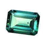3.72 ct EVERGREEN TOPAZ EMERALD CUT GEMSTONE