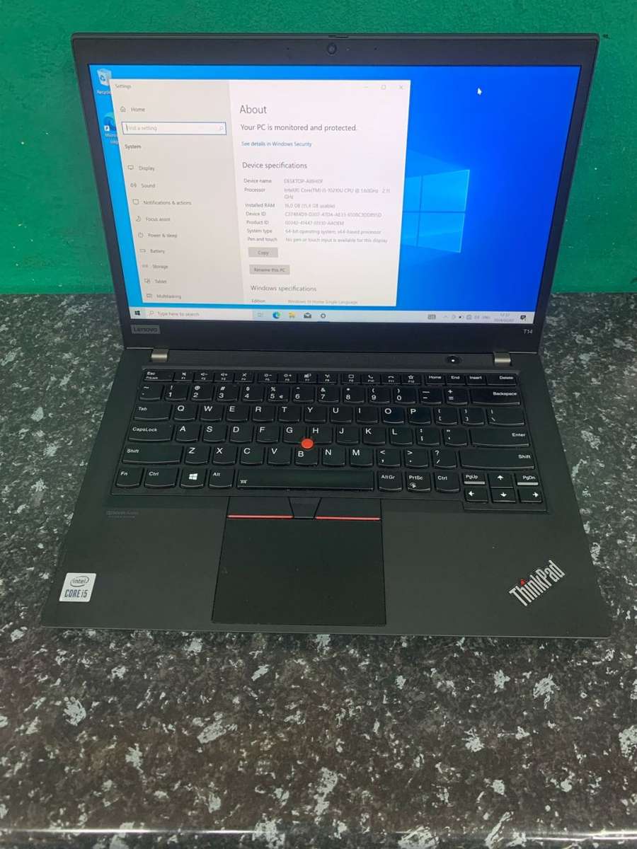 Lenovo ThinkPad T14 Intel i5, 10th Gen Laptop, 16GB Ram 14` Screen, Intel i5, 16GB Ram + 512GB SSD