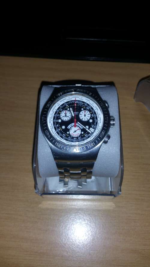 Swatch irony the chrono get fly black