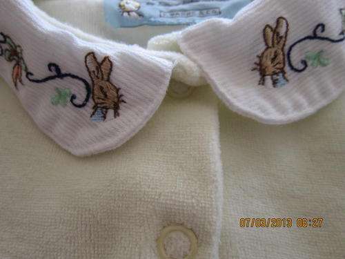 Very soft Velour 2 piece Peter Rabbit outfit by UK Designer Junior International 0-3 months