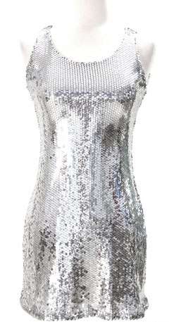 Gorgeous Silver Grey full front Sequinced Dress