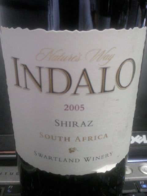 Indalho Shiraz 2005 Swartland & Savanha RESERVE Cabernet 2007
