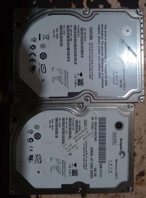 Used 160GB 2.5" internal laptop hard drives