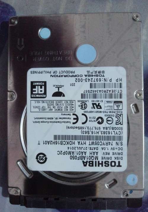Used 500GB 2.5" internal laptop hard drive