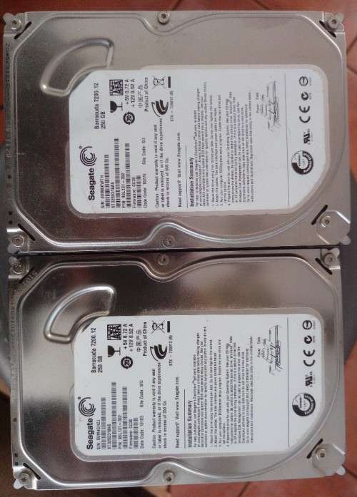 Used 250GB 3.5" internal desktop hard drives
