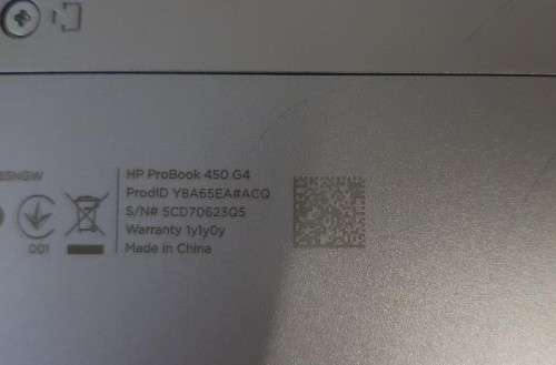 HP Probook 450 G4 7th Gen i5-7200U 8GB RAM 1TB HDD for sale
