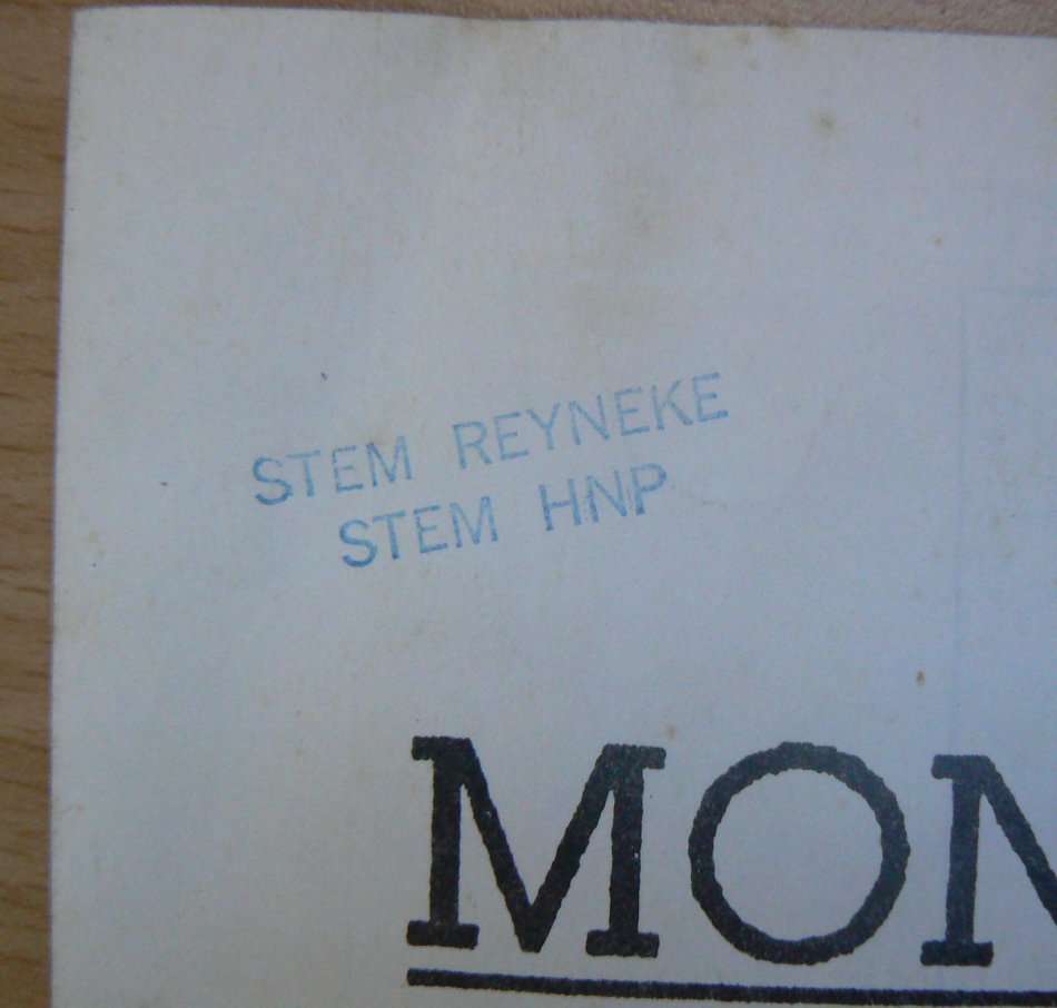 HNP A4 pamphlet (4 pages) promoting price control - apartheid propaganda circa 1989