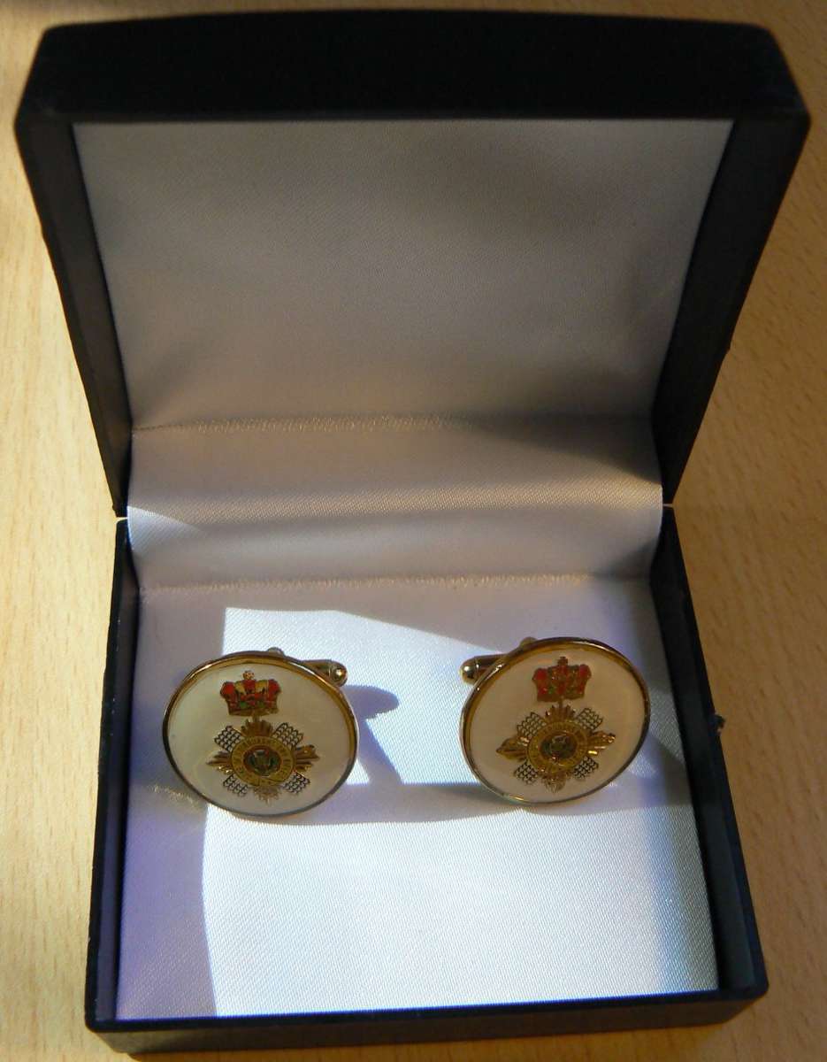 Duke of Edinburgh's Own Rifles cufflinks in original box