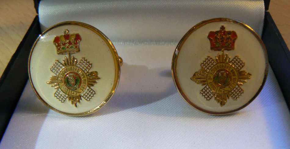 Duke of Edinburgh's Own Rifles cufflinks in original box