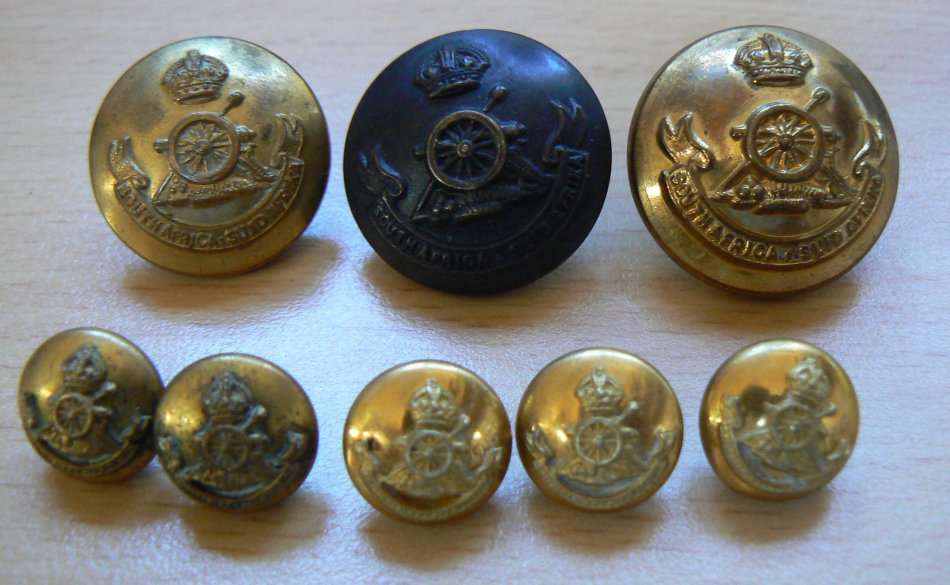 Lot of 8 early SA Artillery buttons