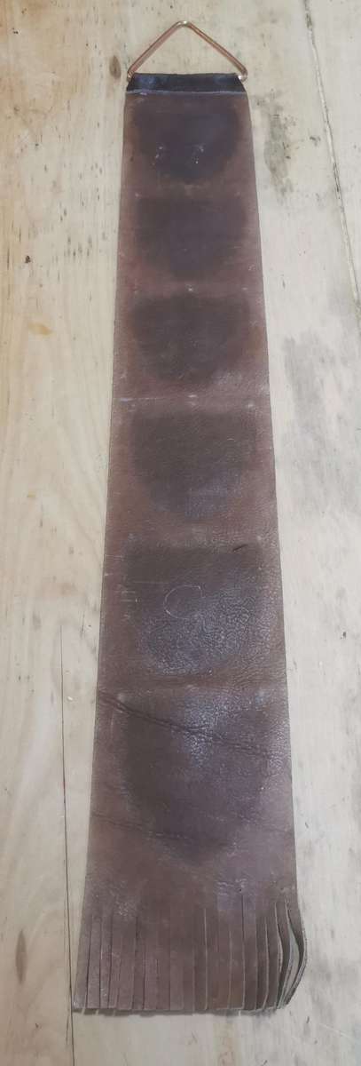 Rare Rhodesia hanging leather strap with 6 military operation copper plaques