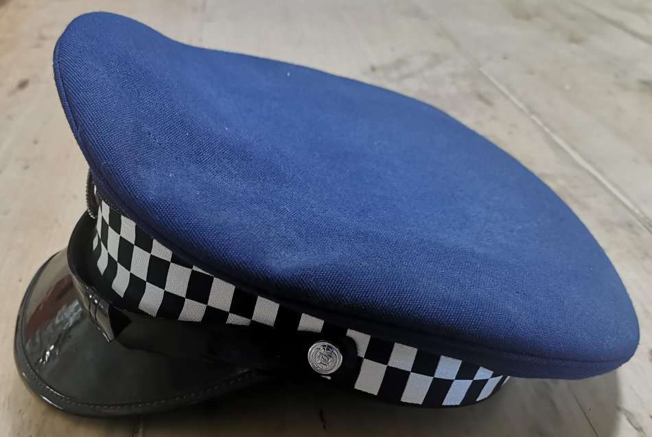 Vintage New Zealand police hat with badge by Hills Hats