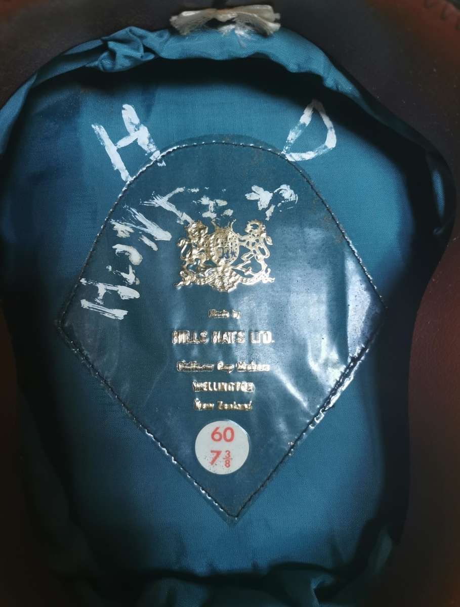 Vintage New Zealand police hat with badge by Hills Hats