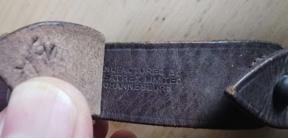 WW2-era 1940s officer's Sam Browne leather belt by Greatrex, undated, signed by owner