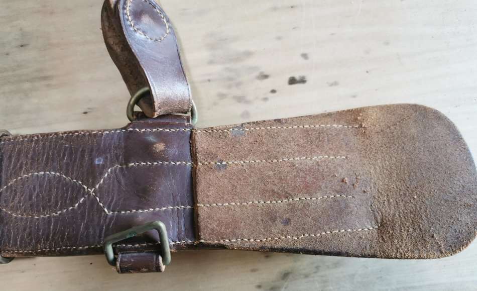WW2 officer's Sam Browne leather belt by Frank R Pardow of Walsall, issued to Union Defence Force