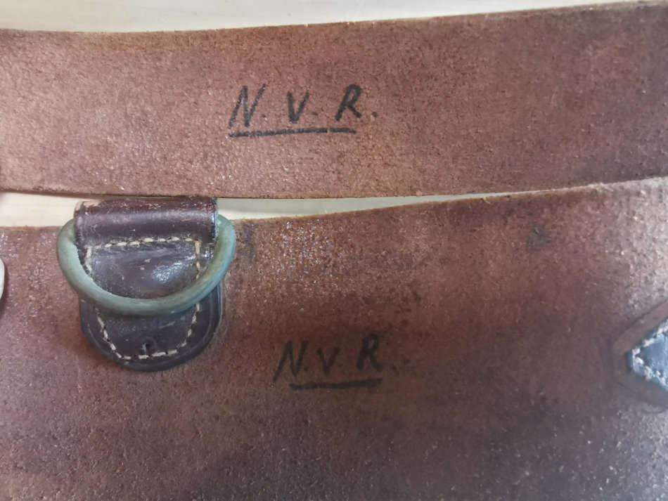 WW2 officer's Sam Browne leather belt by Frank R Pardow of Walsall, issued to Union Defence Force