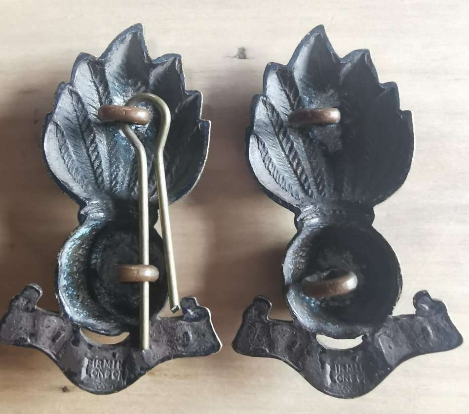 Pair of Royal Canadian Engineers WW1 collar badges, by Firmin London